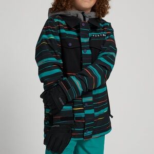 Burton Black Jacket with Teal, Purple & Multicolor Stripes